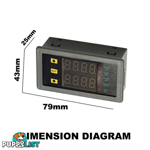 Voltage Meter 20A Led Dual Display Digital Power Voltmeter Ammeter VAM9020 AMP