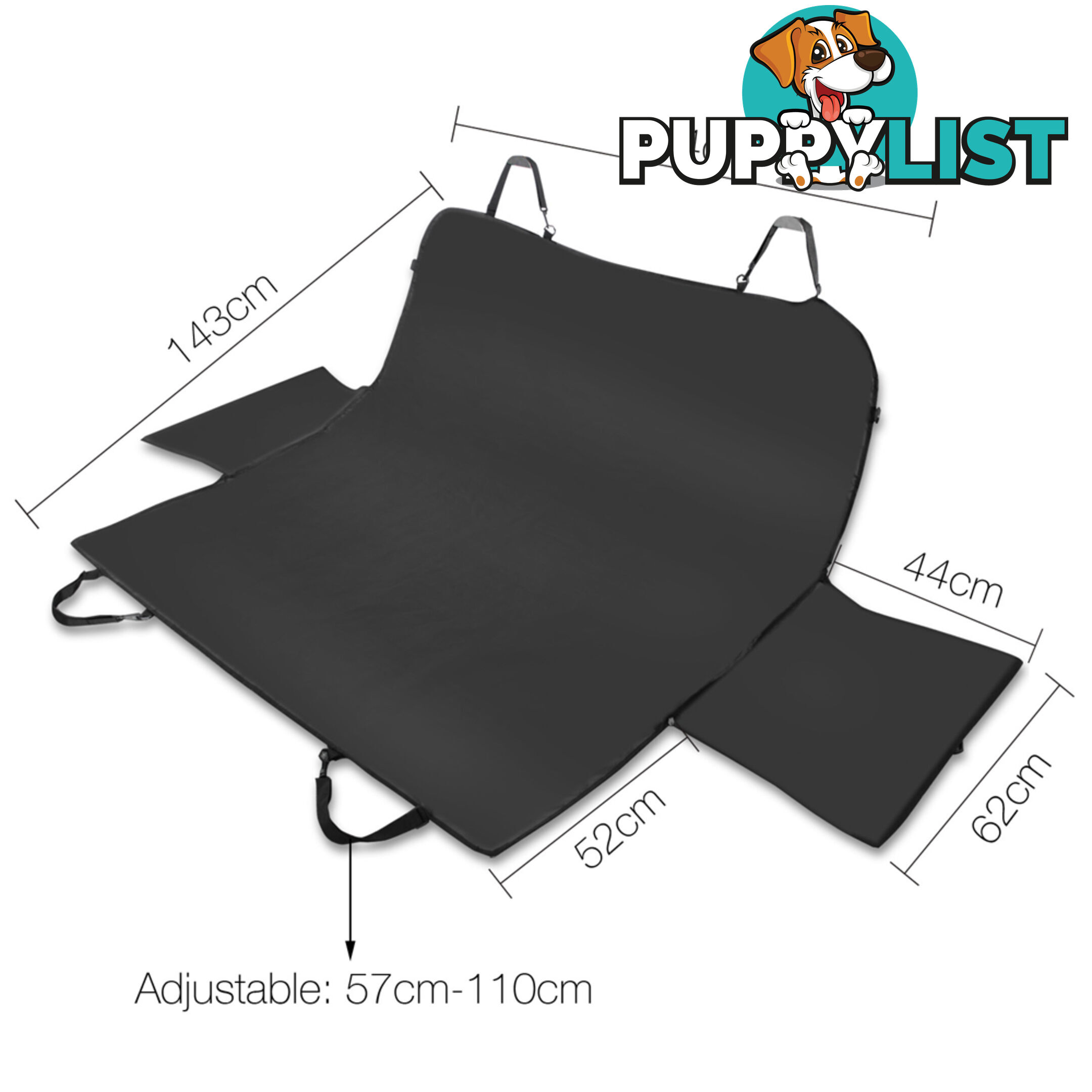 Cat Dog Car Back Seat Cover Waterproof Pet Hammock Protector Blanket Mat Black