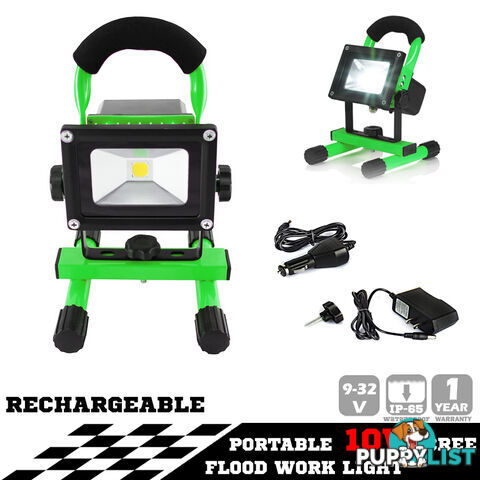 10W PORTABLE LED WORK LIGHT RECHARGEABLE FLOOD LIGHT LAMP CAMPING GREEN