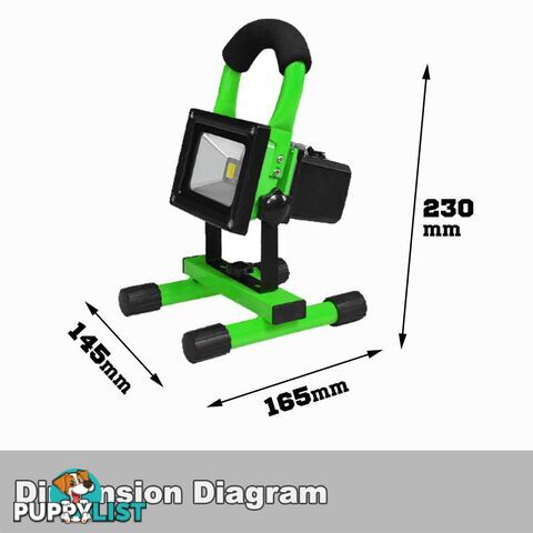 10W PORTABLE LED WORK LIGHT RECHARGEABLE FLOOD LIGHT LAMP CAMPING GREEN