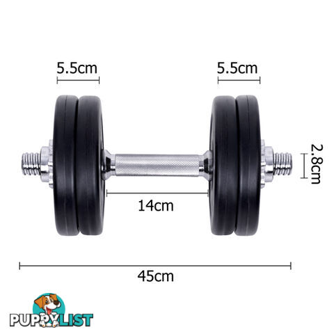 15kg Fitness Gym Exercise Dumbbell Set