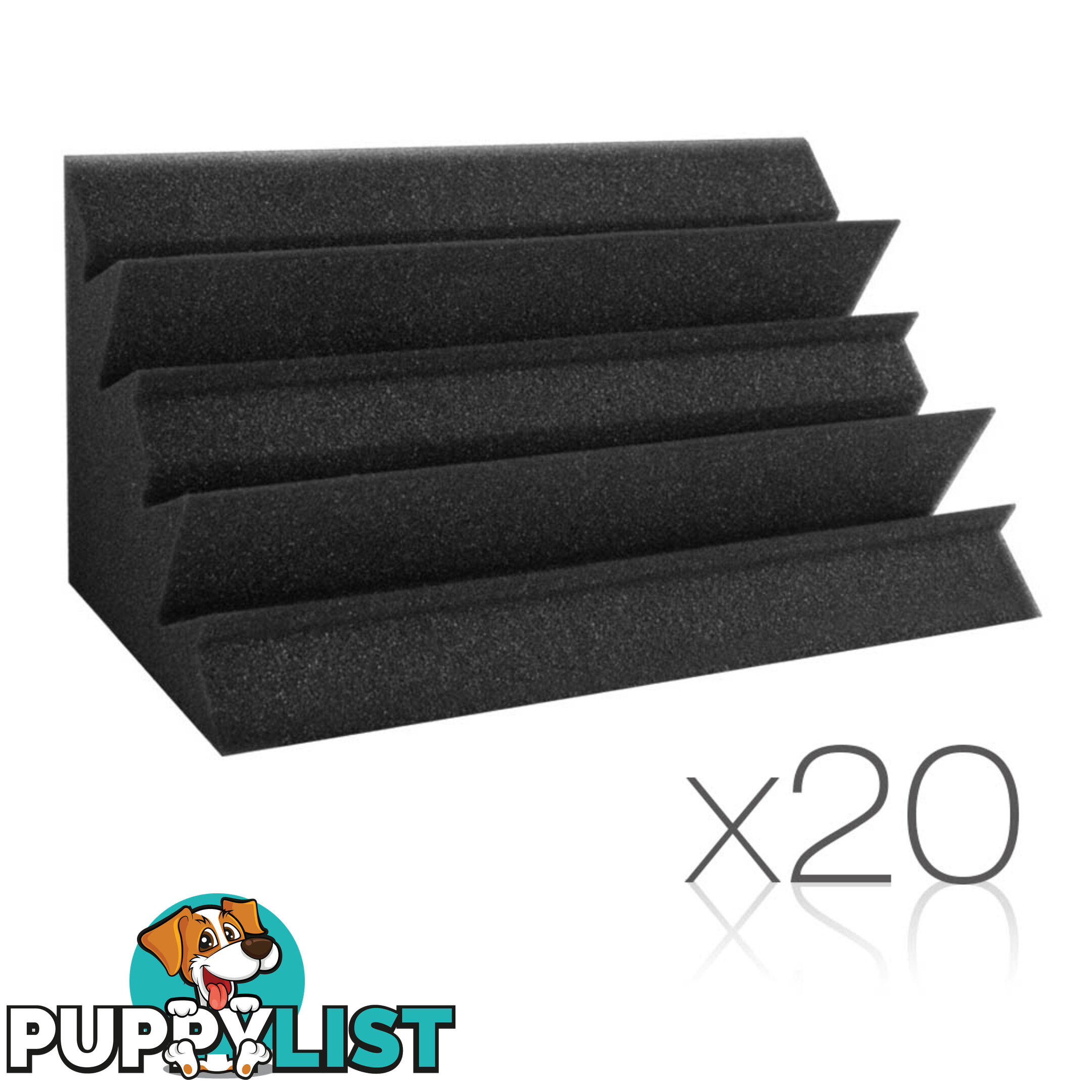 20 Studio Acoustic Foam Home Corner Bass Trap Sound Absorption Proofing Black