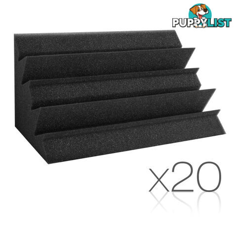 20 Studio Acoustic Foam Home Corner Bass Trap Sound Absorption Proofing Black