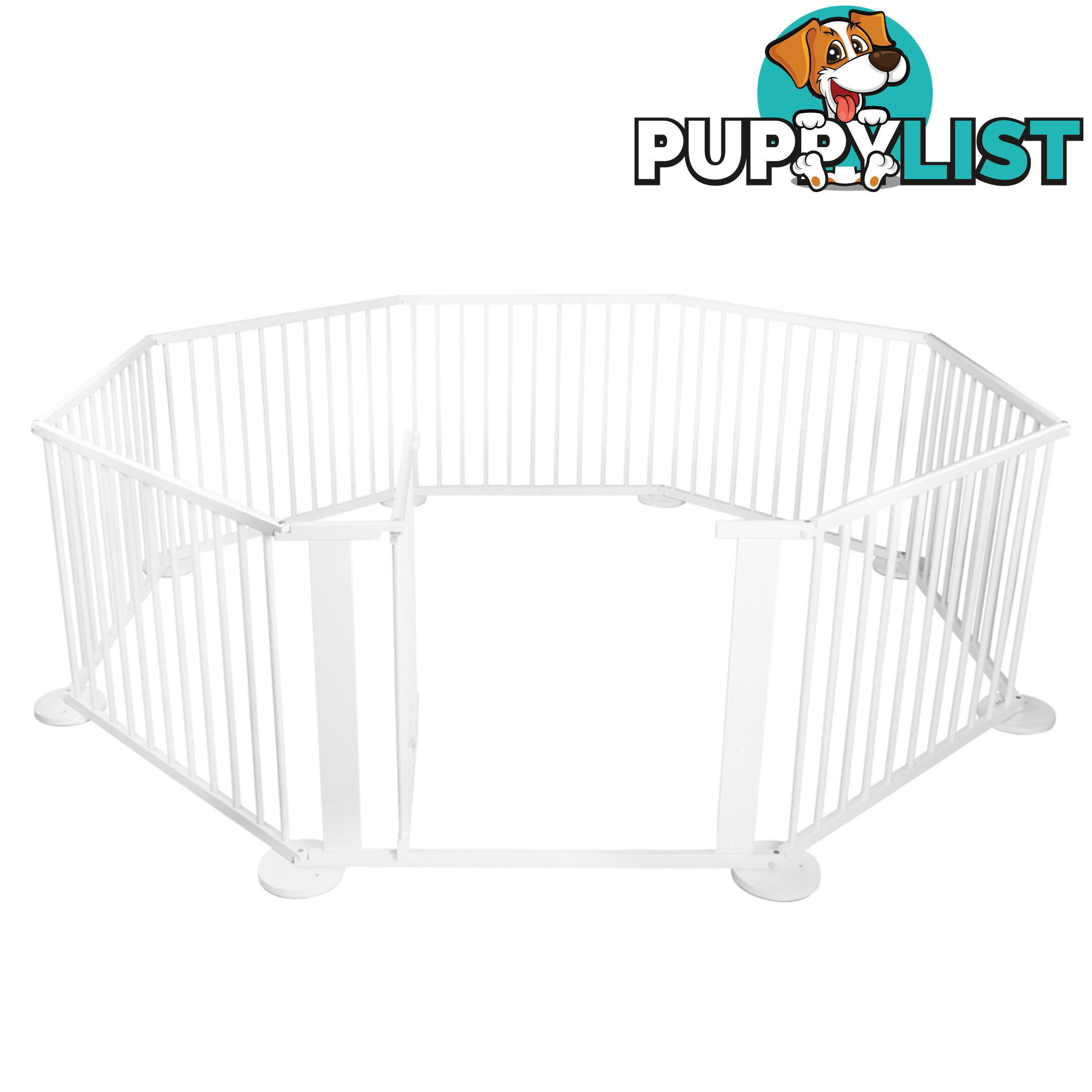 8 Sides Baby Natural White Wooden Playpen