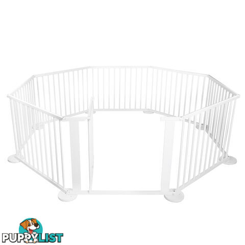 8 Sides Baby Natural White Wooden Playpen