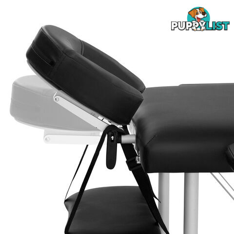 Portable Aluminium Massage Bed Beauty Waxing Table Chair 3 Fold Black 60cm