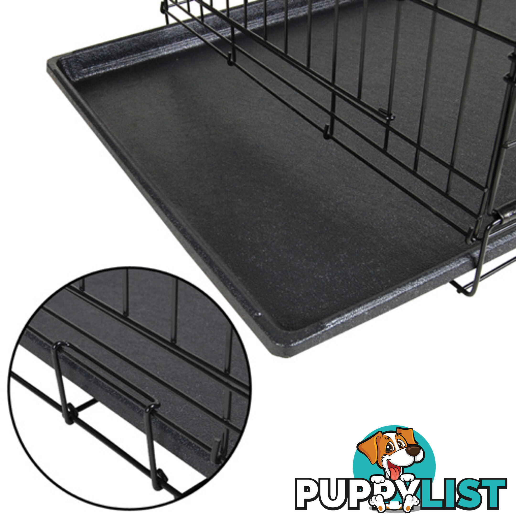 42&#34; Foldable Dog Cage Portable Crate Metal Fold Up Pet Cat Puppy House Kennel