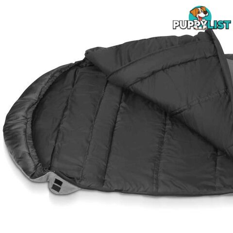 Outdoor Camping Sleeping Bag Single Thermal Hiking Tent Grey black