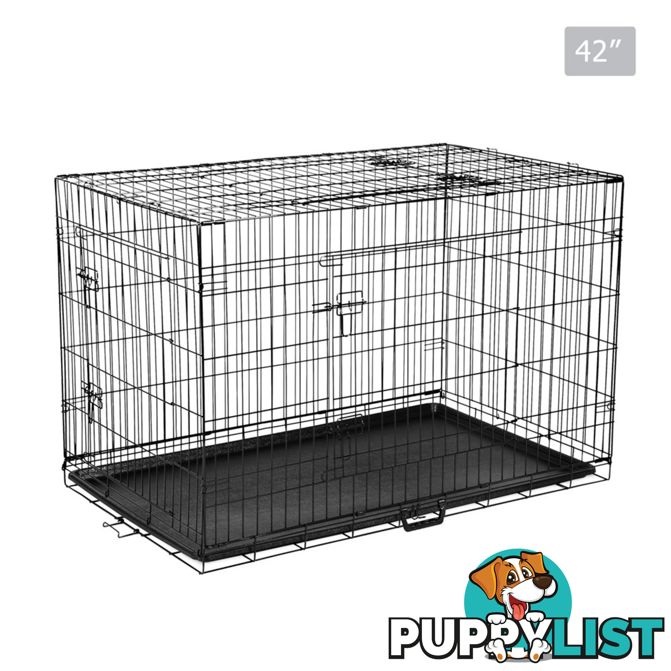 Metal Collapsible Dog Cage 42IN