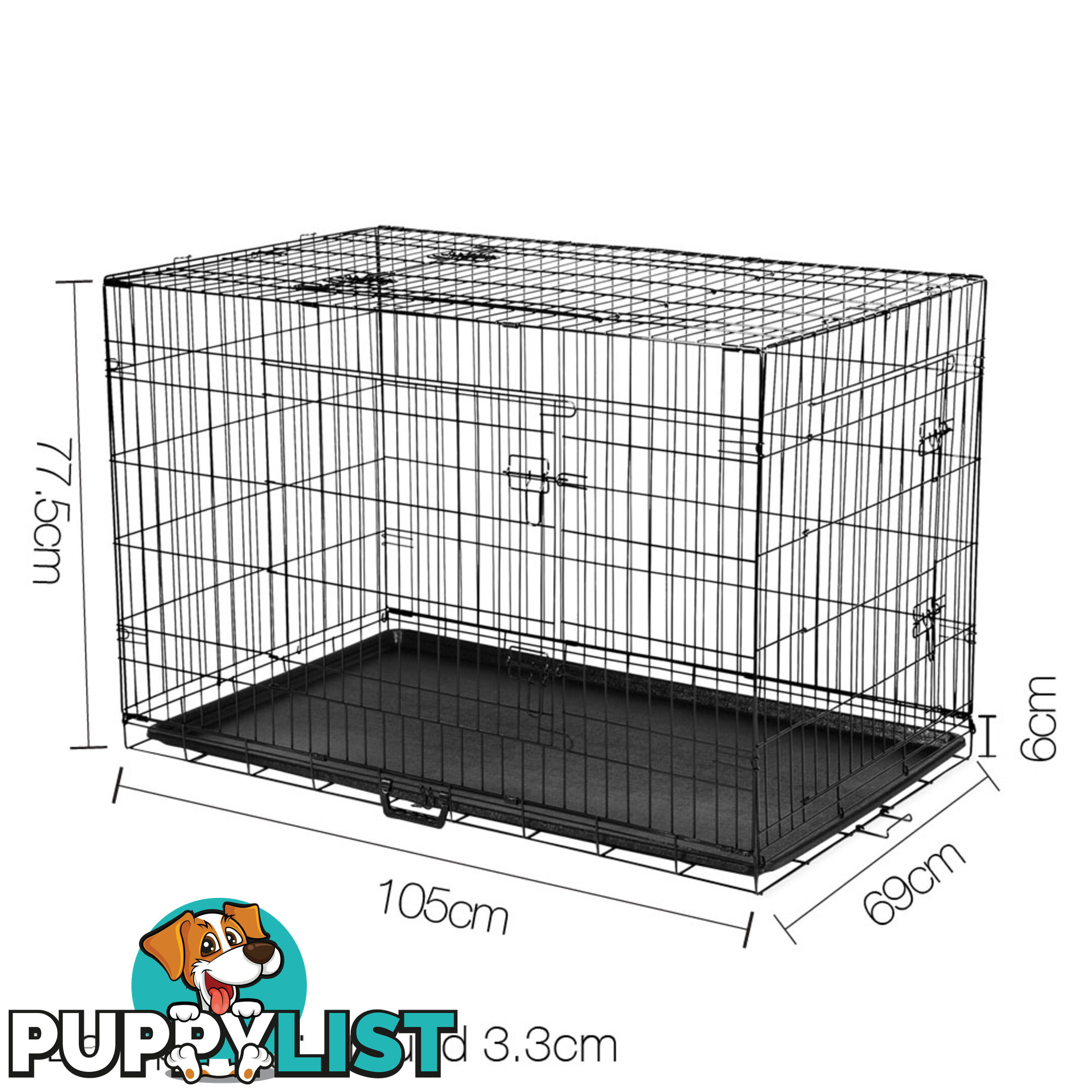 Metal Collapsible Dog Cage 42IN