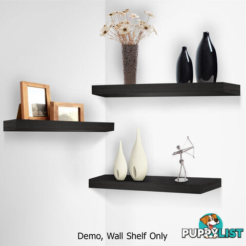 3 pcs Wall Floating Shelf Set Bookshelf Display Black