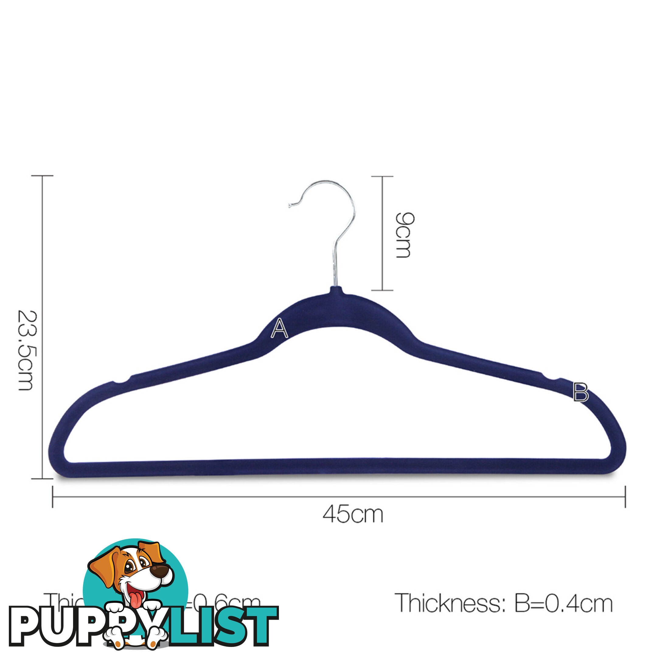 Set of 200 Slim Navy Velvet Hangers