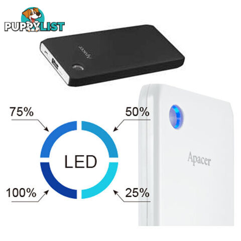 APACER DELUXE PORTABLE POWERBANK 10000MAH BLACK COLOR ( B515 BLACK )