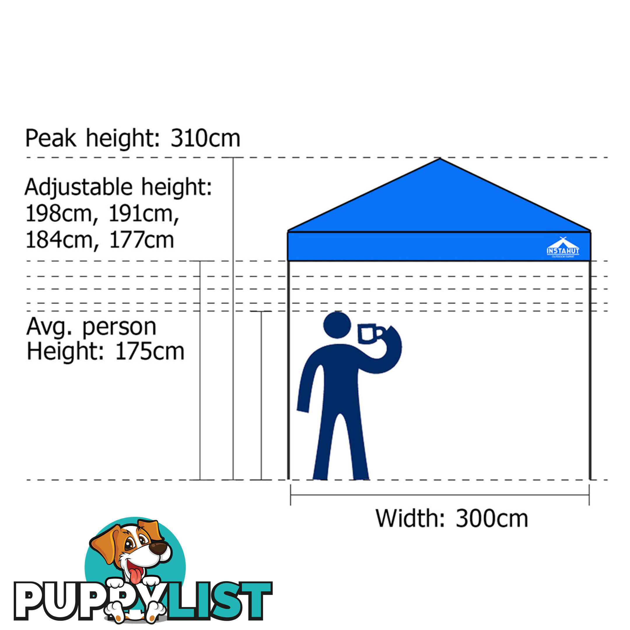 3X3 Pop Up Gazebo - Blue