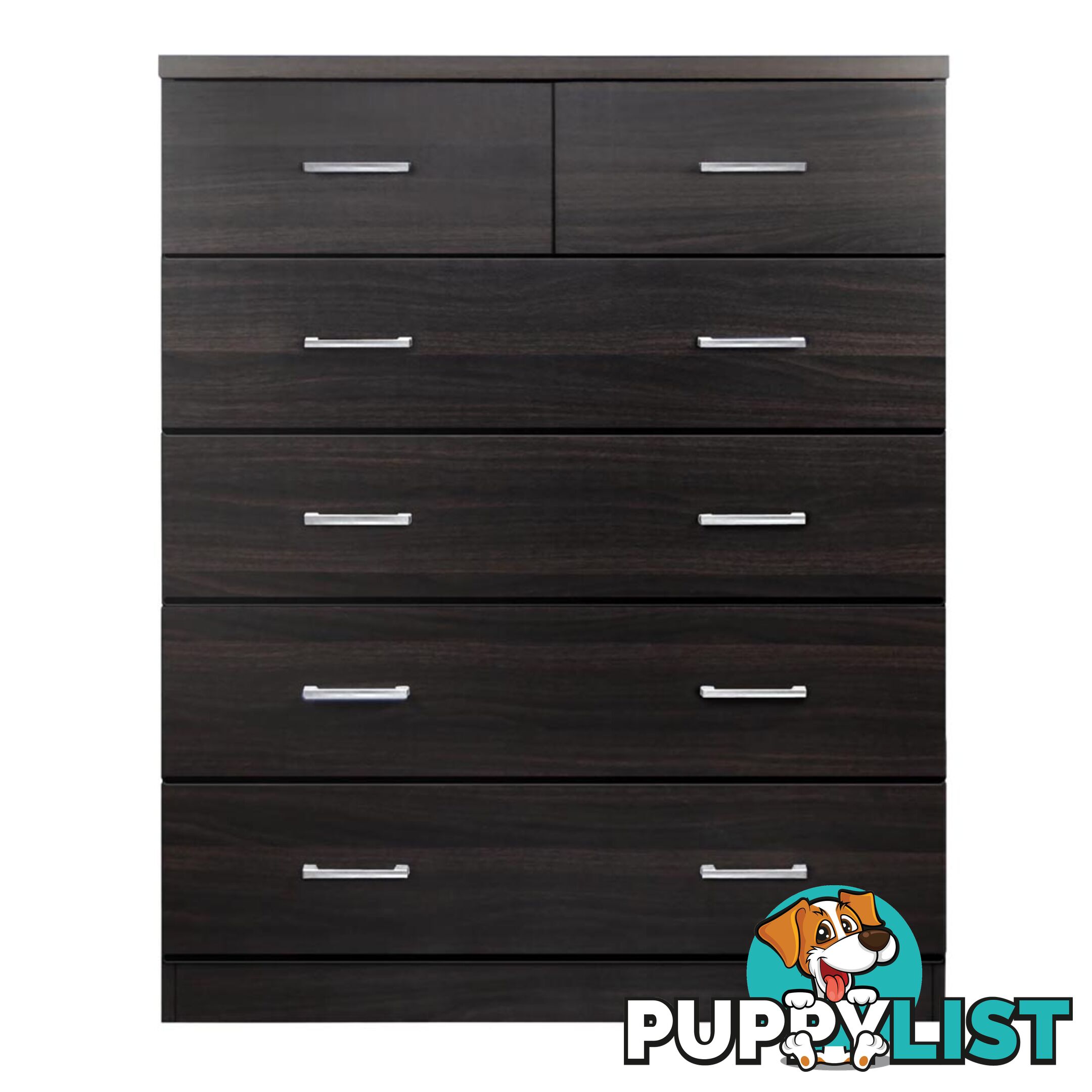 Tallboy 6 Drawers Storage Cabinet Walnut