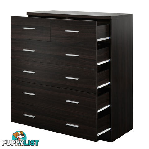 Tallboy 6 Drawers Storage Cabinet Walnut