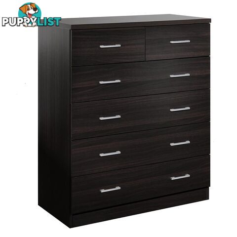 Tallboy 6 Drawers Storage Cabinet Walnut