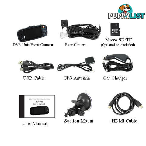 Dual Camera In-Car Digital Video Recorder (DVR)