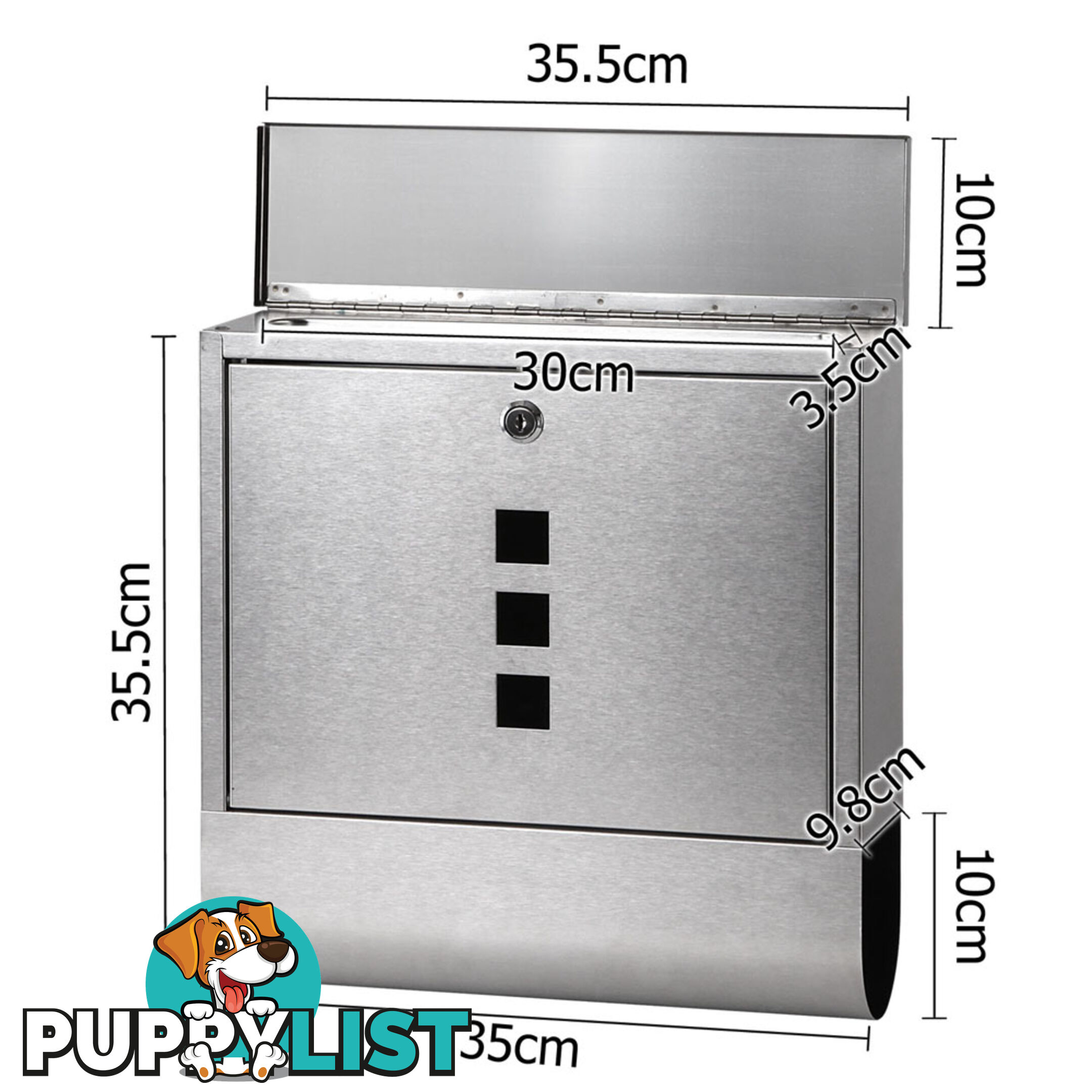 Wall Mount Mail Box Stainless Steel Letter Box Post Newspaper Mailbox Letterbox