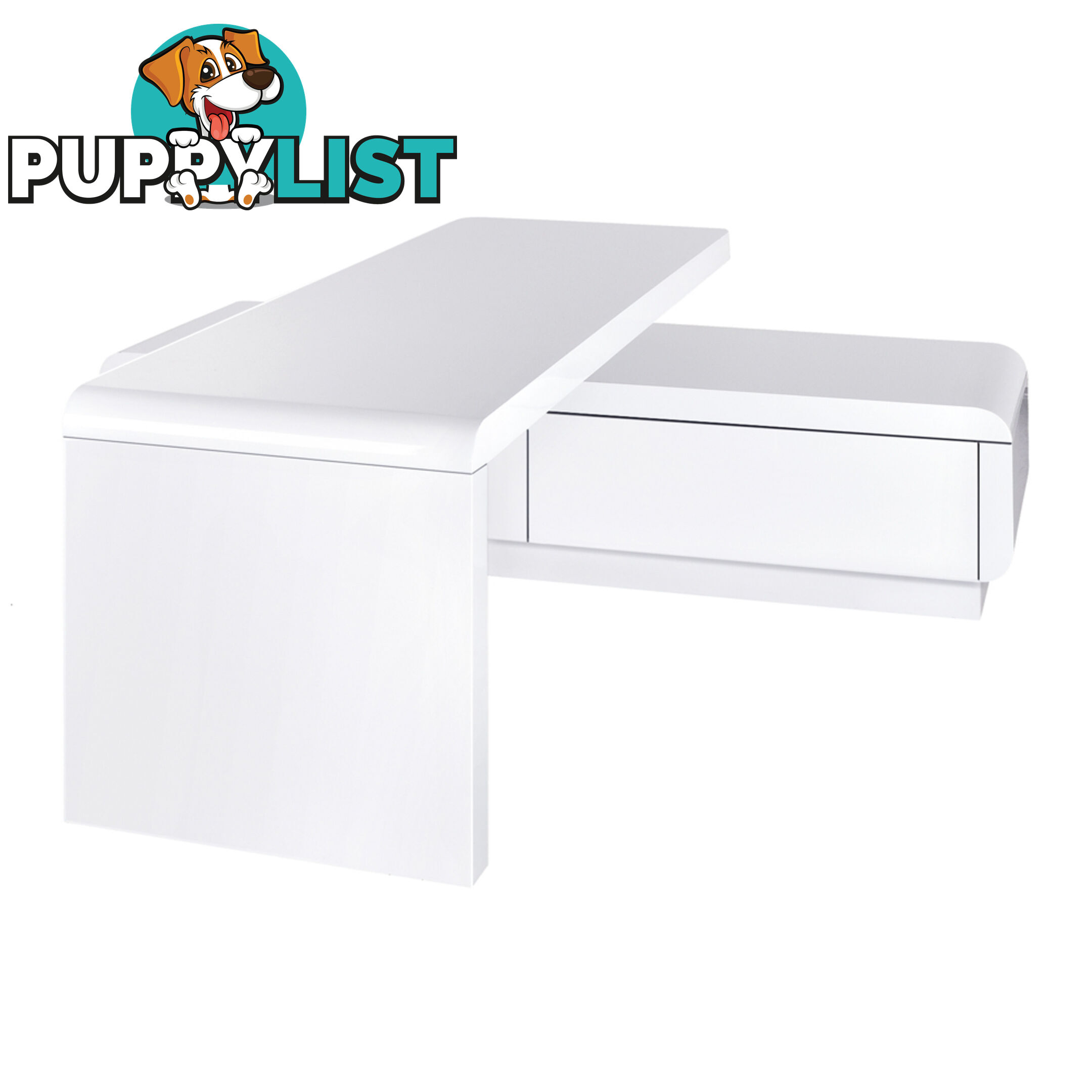 High Gloss Adjustable TV Stand Entertainment Unit Drawers White