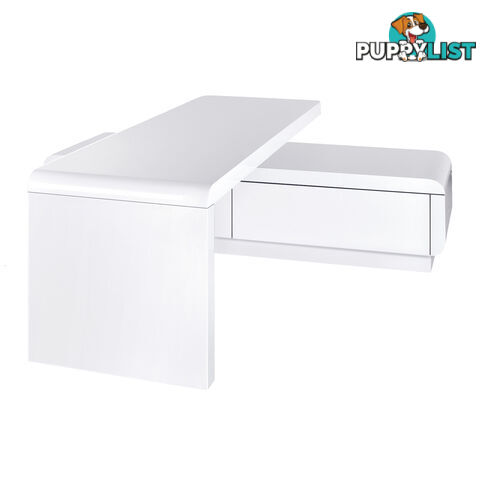 High Gloss Adjustable TV Stand Entertainment Unit Drawers White