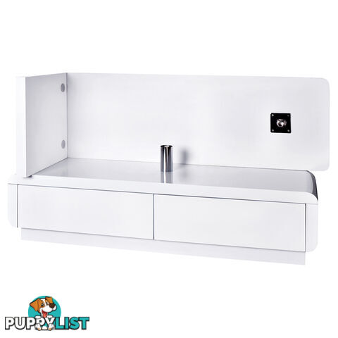 High Gloss Adjustable TV Stand Entertainment Unit Drawers White