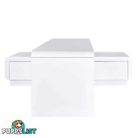 High Gloss Adjustable TV Stand Entertainment Unit Drawers White