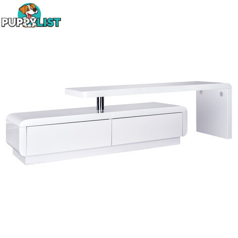 High Gloss Adjustable TV Stand Entertainment Unit Drawers White