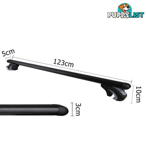 Universal Roof Racks Cross Bars 120cm Lockable Black