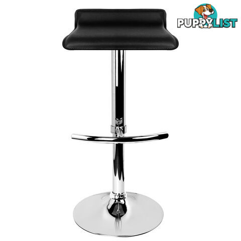 2 x PVC Leather Bar Stool Kitchen Counter Gas Lift Chair Cafe Swivel Stool Black