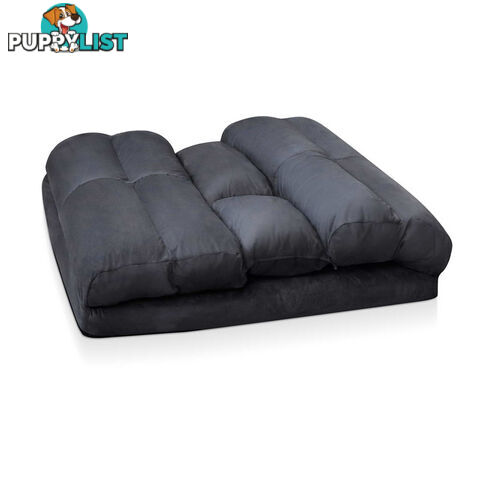 Double Size Adjustable Lounge Sofa - 5 positions Charcoal