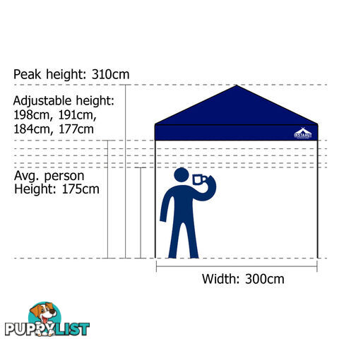 3X3 Pop Up Gazebo - Navy