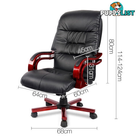 PU Leather & Wood Deluxe Office Chair