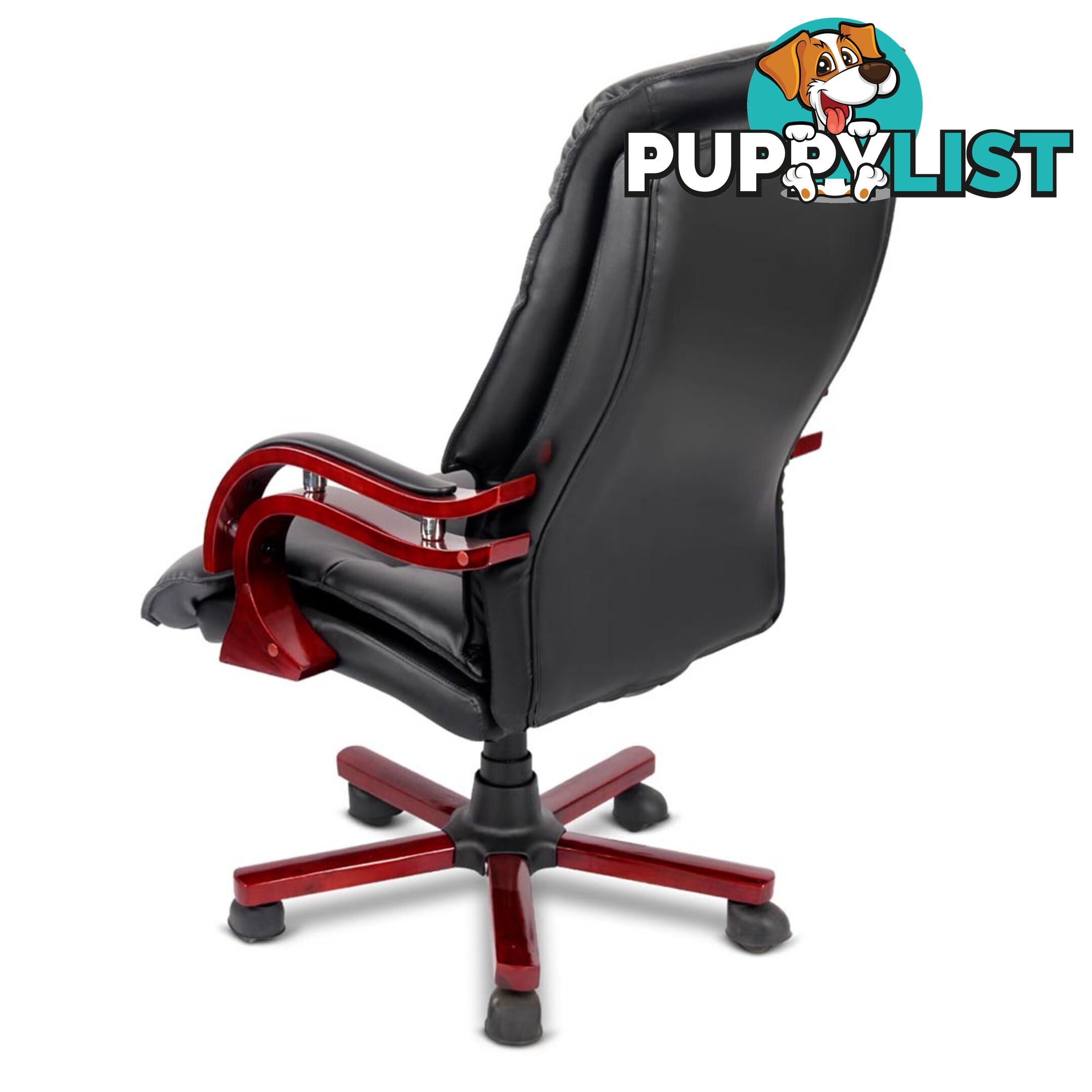 PU Leather & Wood Deluxe Office Chair