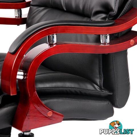 PU Leather & Wood Deluxe Office Chair