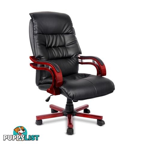 PU Leather & Wood Deluxe Office Chair