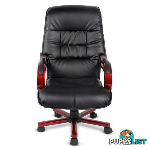 PU Leather & Wood Deluxe Office Chair