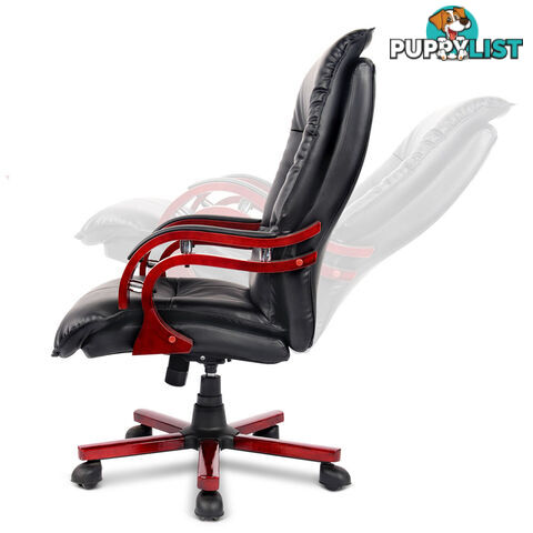 PU Leather & Wood Deluxe Office Chair