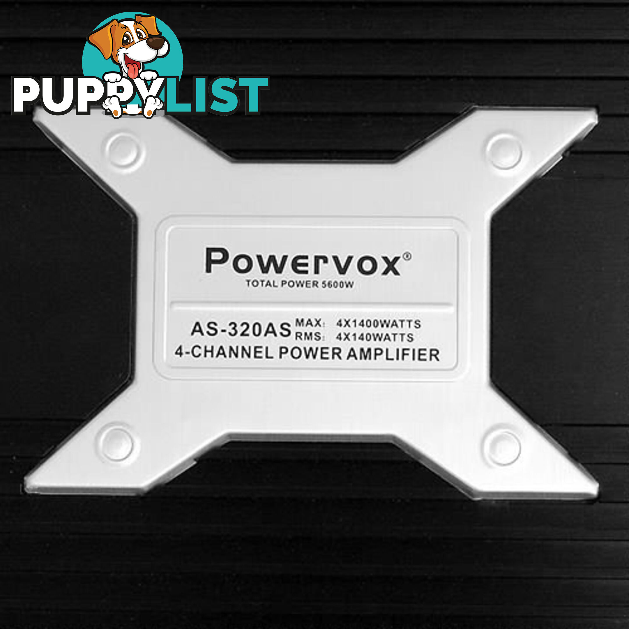 New PowerVox 5600 Watt 4 Channel Car Amplifier Black