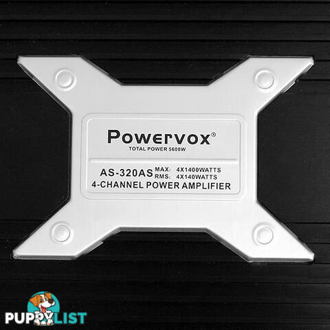 New PowerVox 5600 Watt 4 Channel Car Amplifier Black