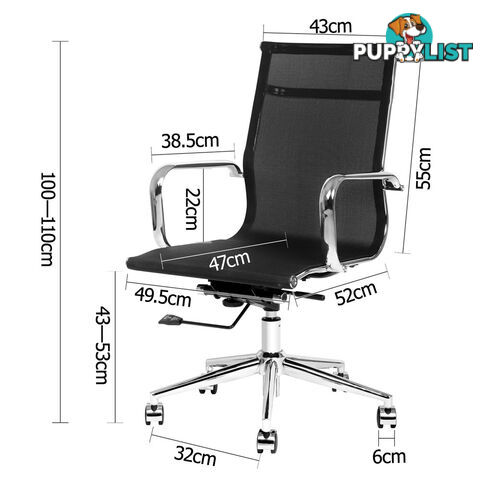 Executive Mesh Office Computer Chair Recliner Eames Replica Armchair Black