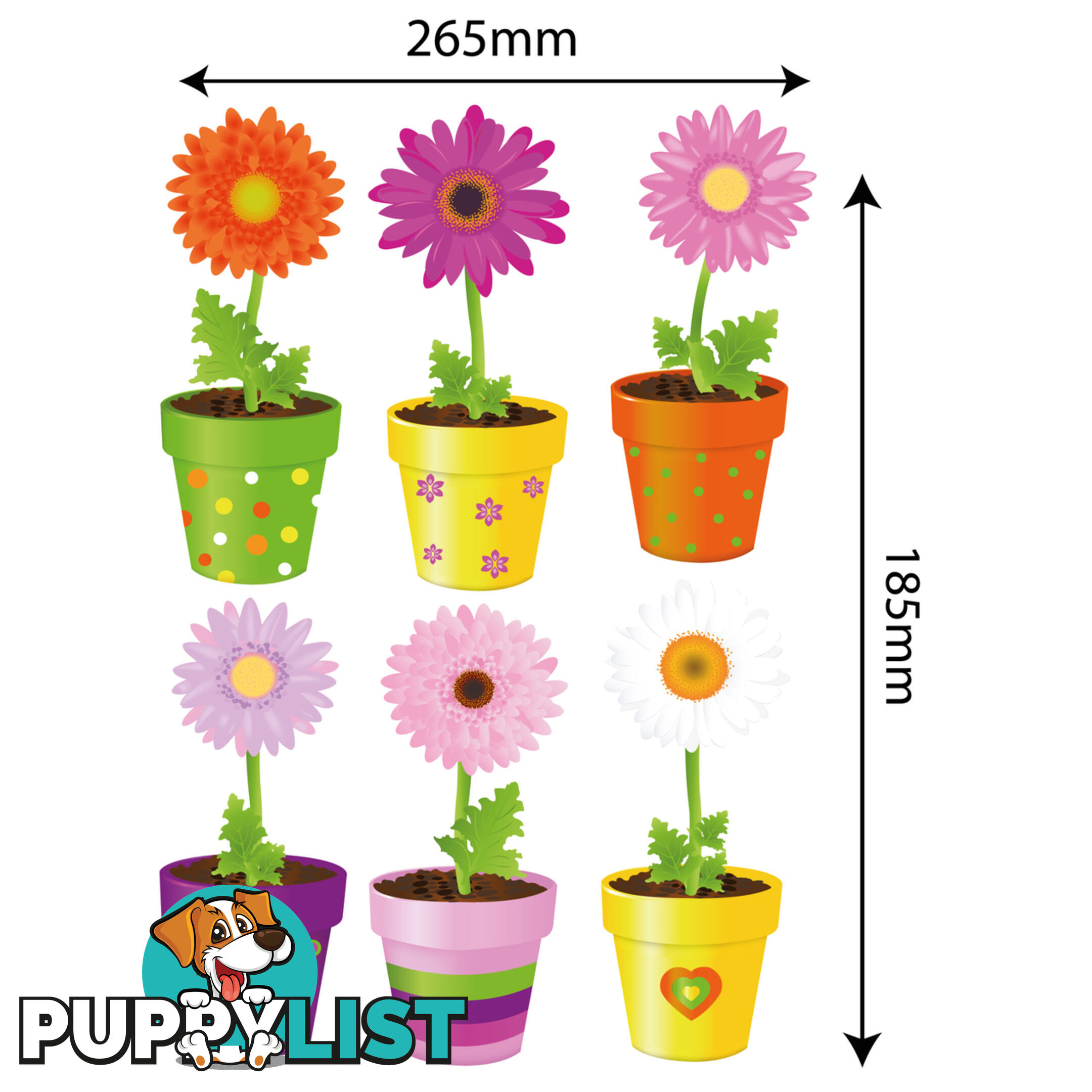 Medium Size Flower Pot Wall Stickers - Totally Movable