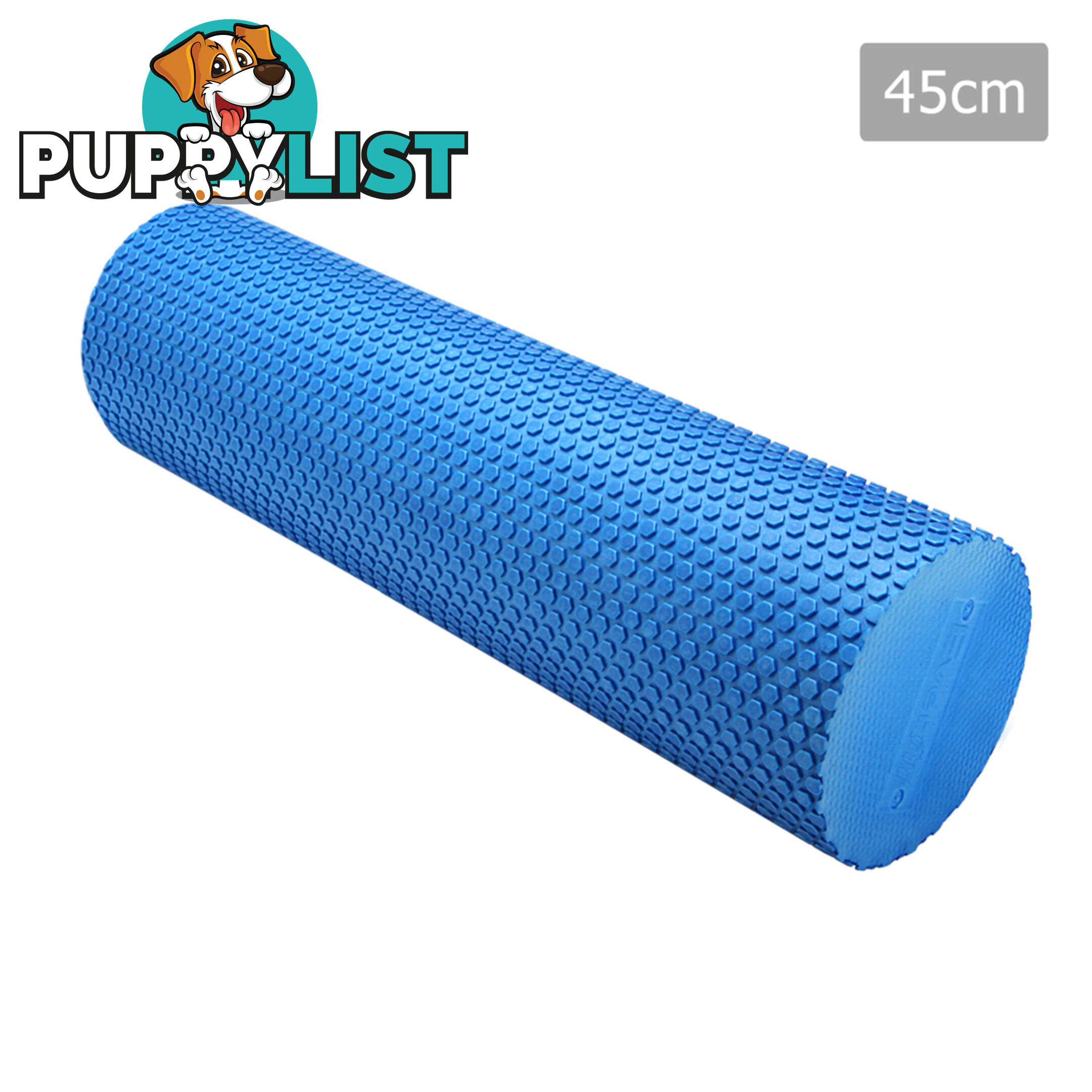 Yoga Gym Pilates EVA Stick Foam Roller Blue 45 x 15cm