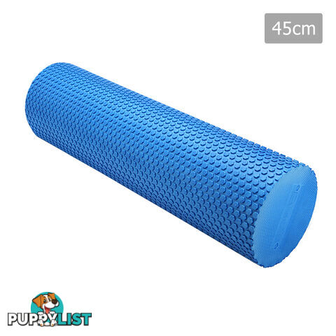 Yoga Gym Pilates EVA Stick Foam Roller Blue 45 x 15cm