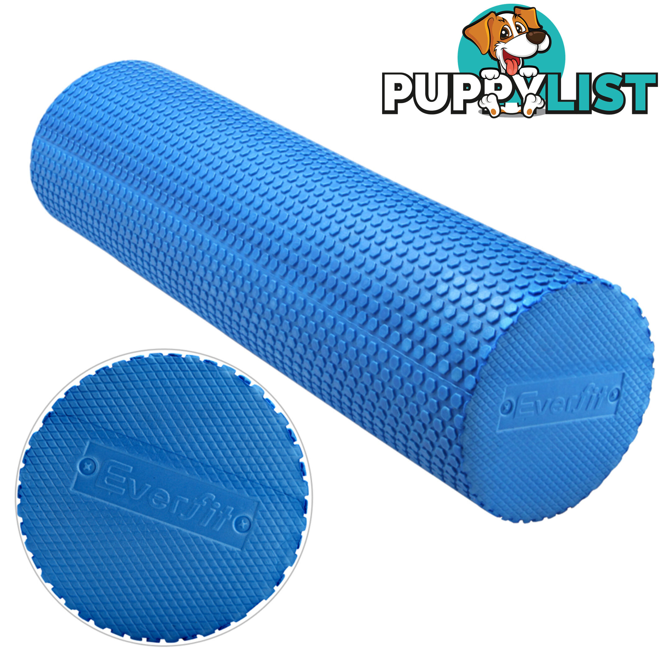 Yoga Gym Pilates EVA Stick Foam Roller Blue 45 x 15cm