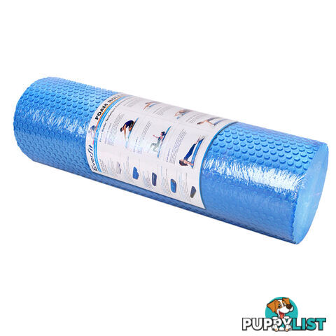 Yoga Gym Pilates EVA Stick Foam Roller Blue 45 x 15cm