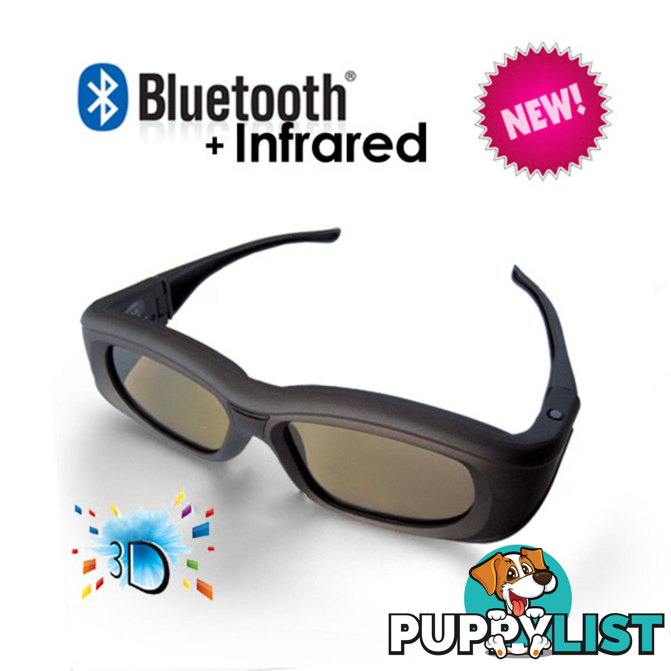 3D Active Glasses with Bluetooth & Infra-Red Technology