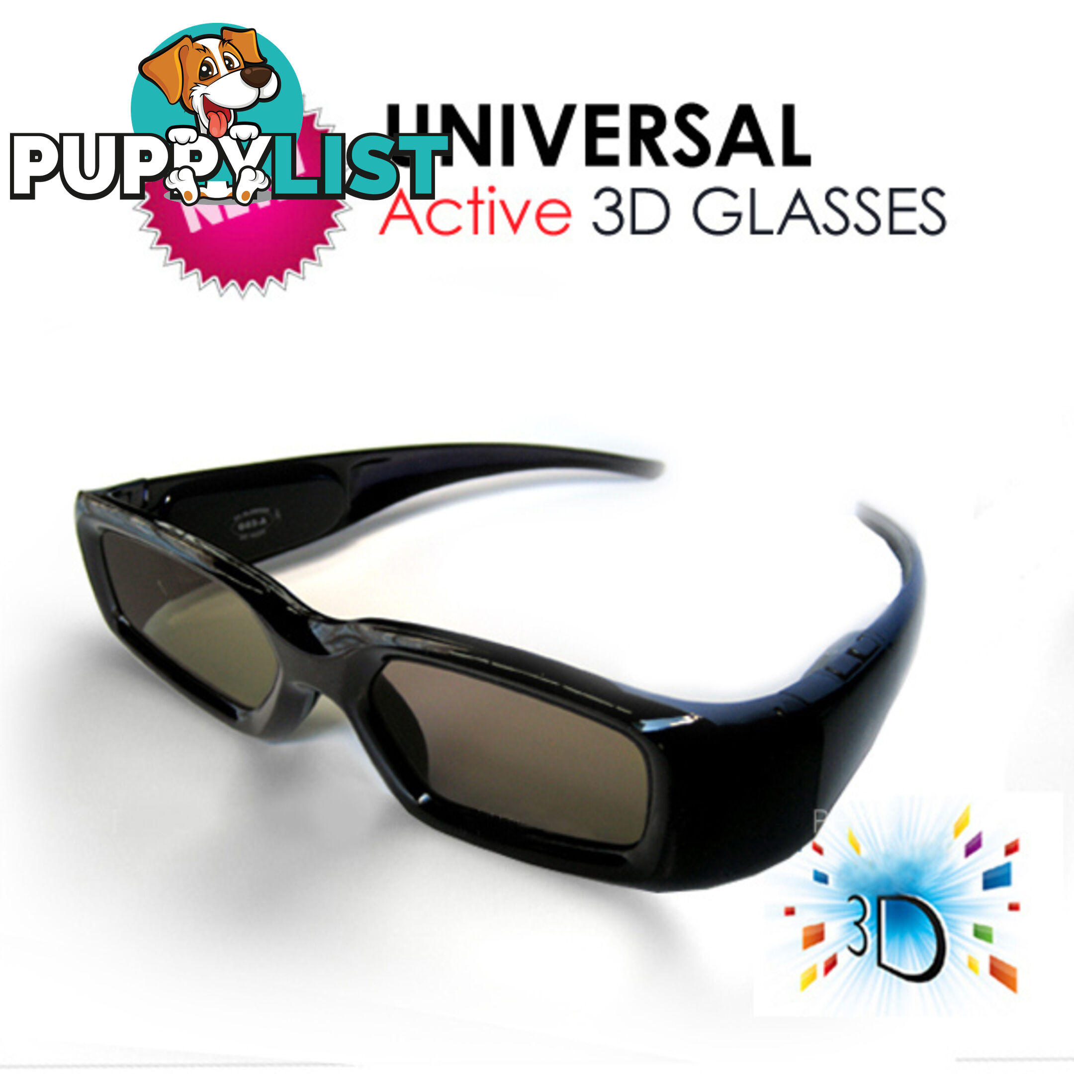 3D Active Glasses (Universal) for All Competitive 3D TV with IR Technology