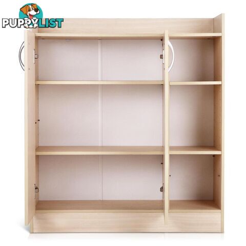 2 Doors Shoe Cabinet 21 Pairs Rack Storage Shelf Cupboard Organiser Natural