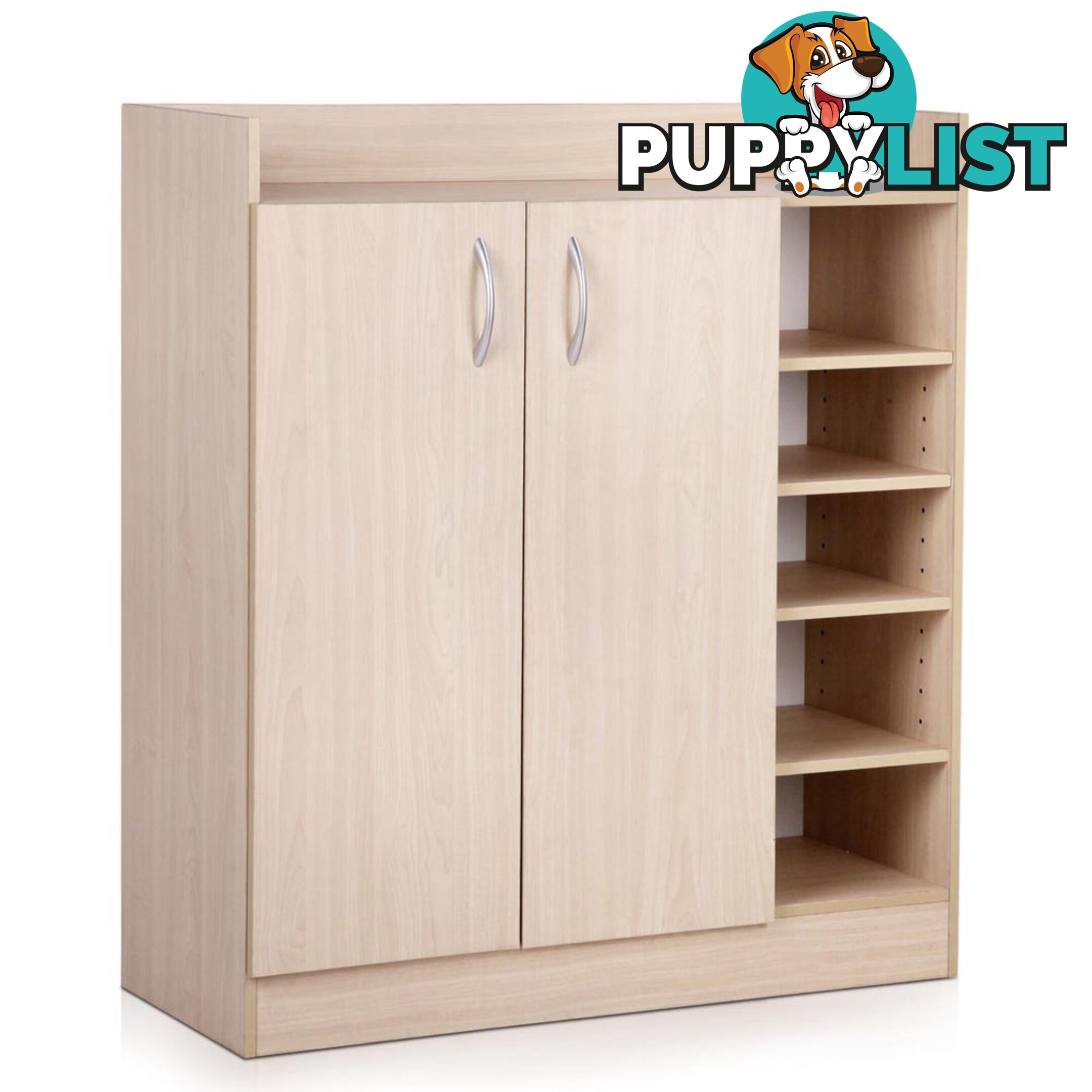 2 Doors Shoe Cabinet 21 Pairs Rack Storage Shelf Cupboard Organiser Natural